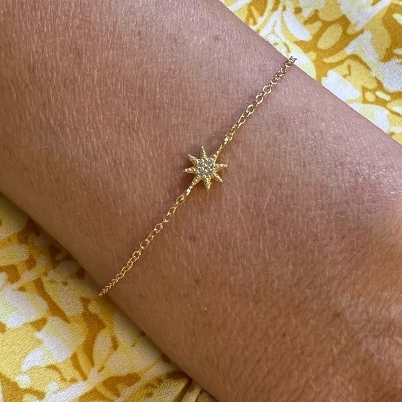 24k Gold Vermeil Celestial Dainty Bracelet - Picture 6 of 7